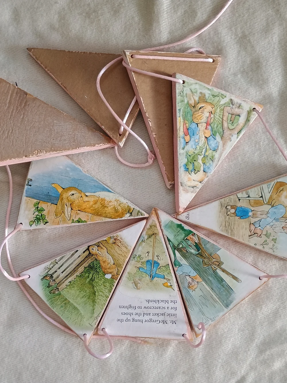 Peter Rabbit Wall Banner Handmade Wooden